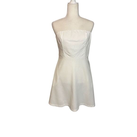 Monteau strapless white mini-dress - L - Picture 1 of 9